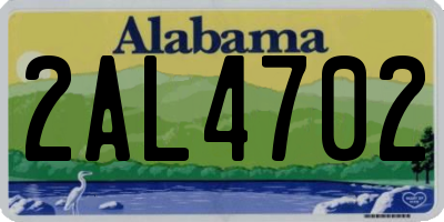 AL license plate 2AL4702