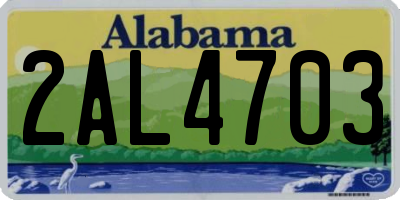 AL license plate 2AL4703