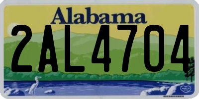 AL license plate 2AL4704