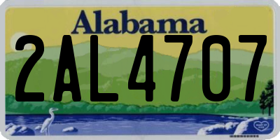 AL license plate 2AL4707