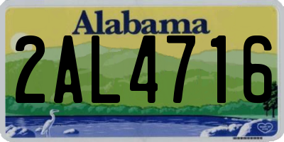 AL license plate 2AL4716