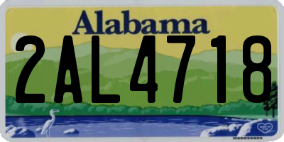 AL license plate 2AL4718