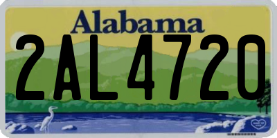 AL license plate 2AL4720