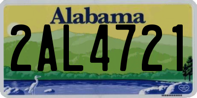 AL license plate 2AL4721