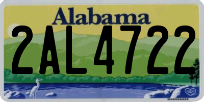 AL license plate 2AL4722