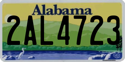 AL license plate 2AL4723