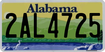 AL license plate 2AL4725