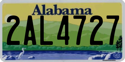 AL license plate 2AL4727
