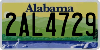AL license plate 2AL4729