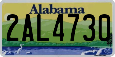 AL license plate 2AL4730