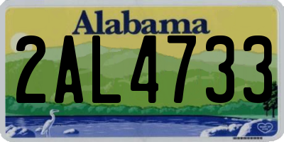 AL license plate 2AL4733