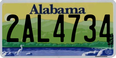 AL license plate 2AL4734