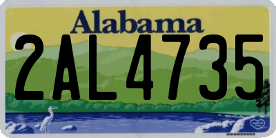 AL license plate 2AL4735