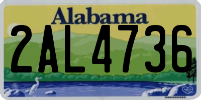 AL license plate 2AL4736