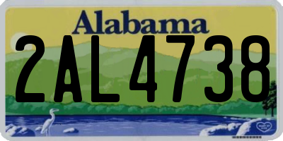 AL license plate 2AL4738
