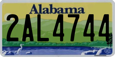 AL license plate 2AL4744
