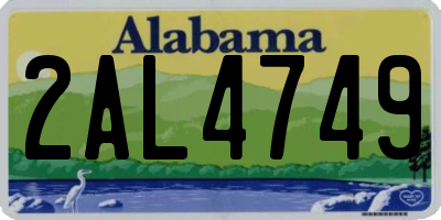 AL license plate 2AL4749
