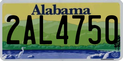 AL license plate 2AL4750