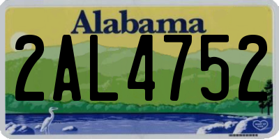 AL license plate 2AL4752