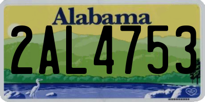 AL license plate 2AL4753
