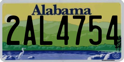 AL license plate 2AL4754