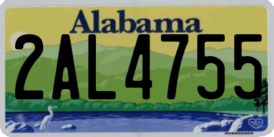 AL license plate 2AL4755