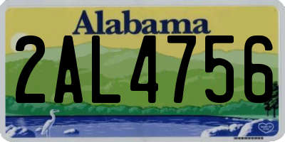 AL license plate 2AL4756