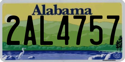 AL license plate 2AL4757