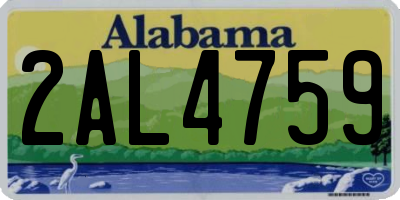 AL license plate 2AL4759