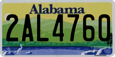 AL license plate 2AL4760