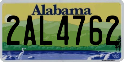 AL license plate 2AL4762