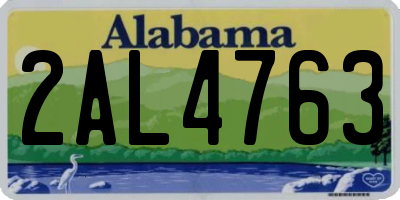 AL license plate 2AL4763