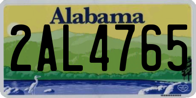 AL license plate 2AL4765