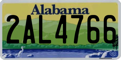 AL license plate 2AL4766