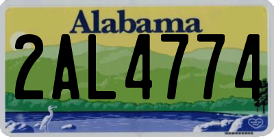 AL license plate 2AL4774