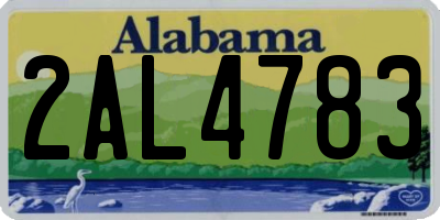 AL license plate 2AL4783
