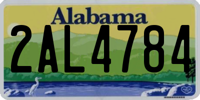 AL license plate 2AL4784