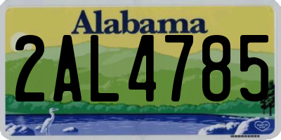 AL license plate 2AL4785