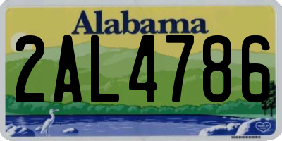 AL license plate 2AL4786