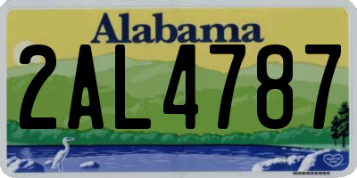 AL license plate 2AL4787