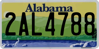 AL license plate 2AL4788