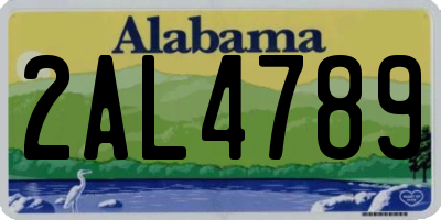 AL license plate 2AL4789