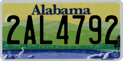 AL license plate 2AL4792