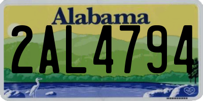 AL license plate 2AL4794