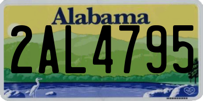AL license plate 2AL4795