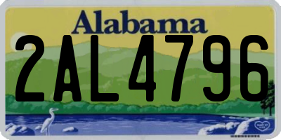 AL license plate 2AL4796