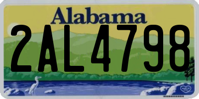 AL license plate 2AL4798