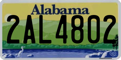 AL license plate 2AL4802