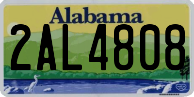 AL license plate 2AL4808