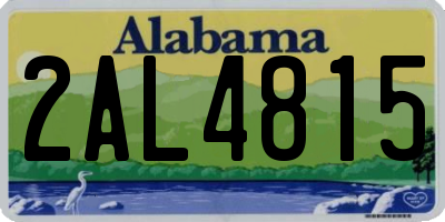 AL license plate 2AL4815